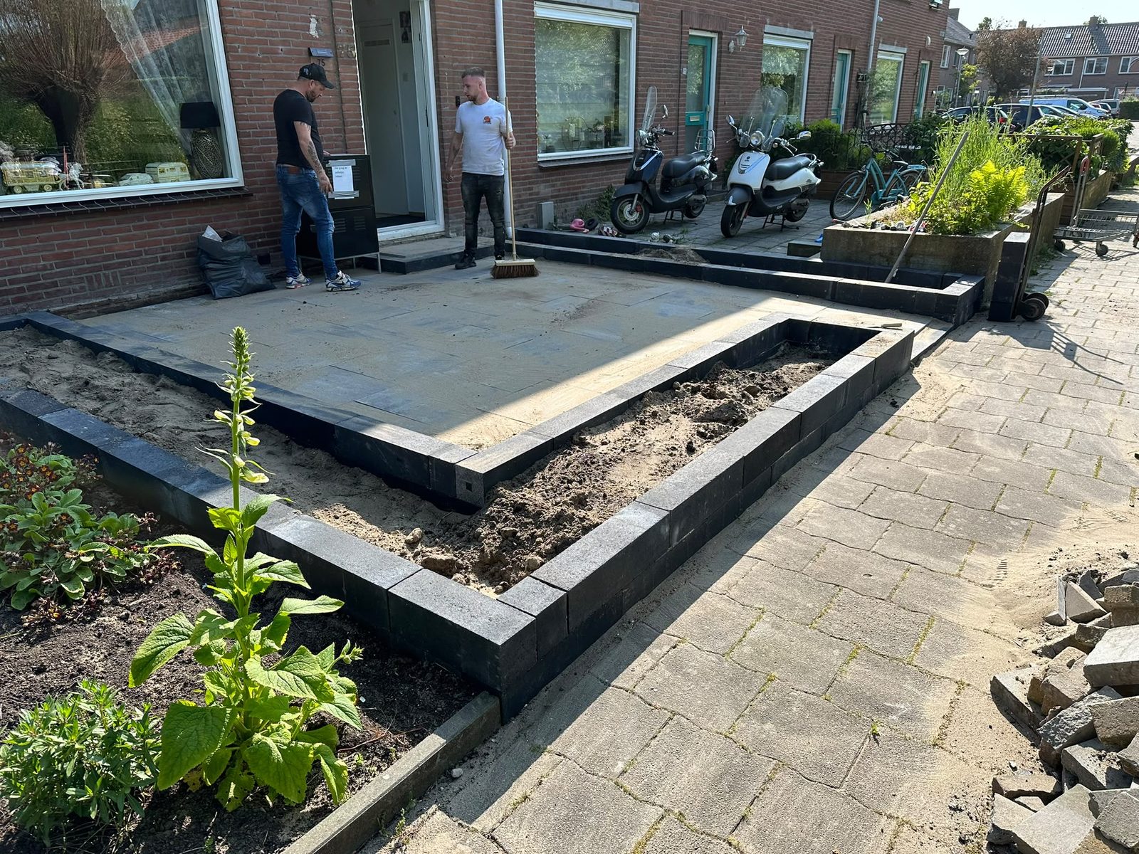 Voortuin tijdens aanleg